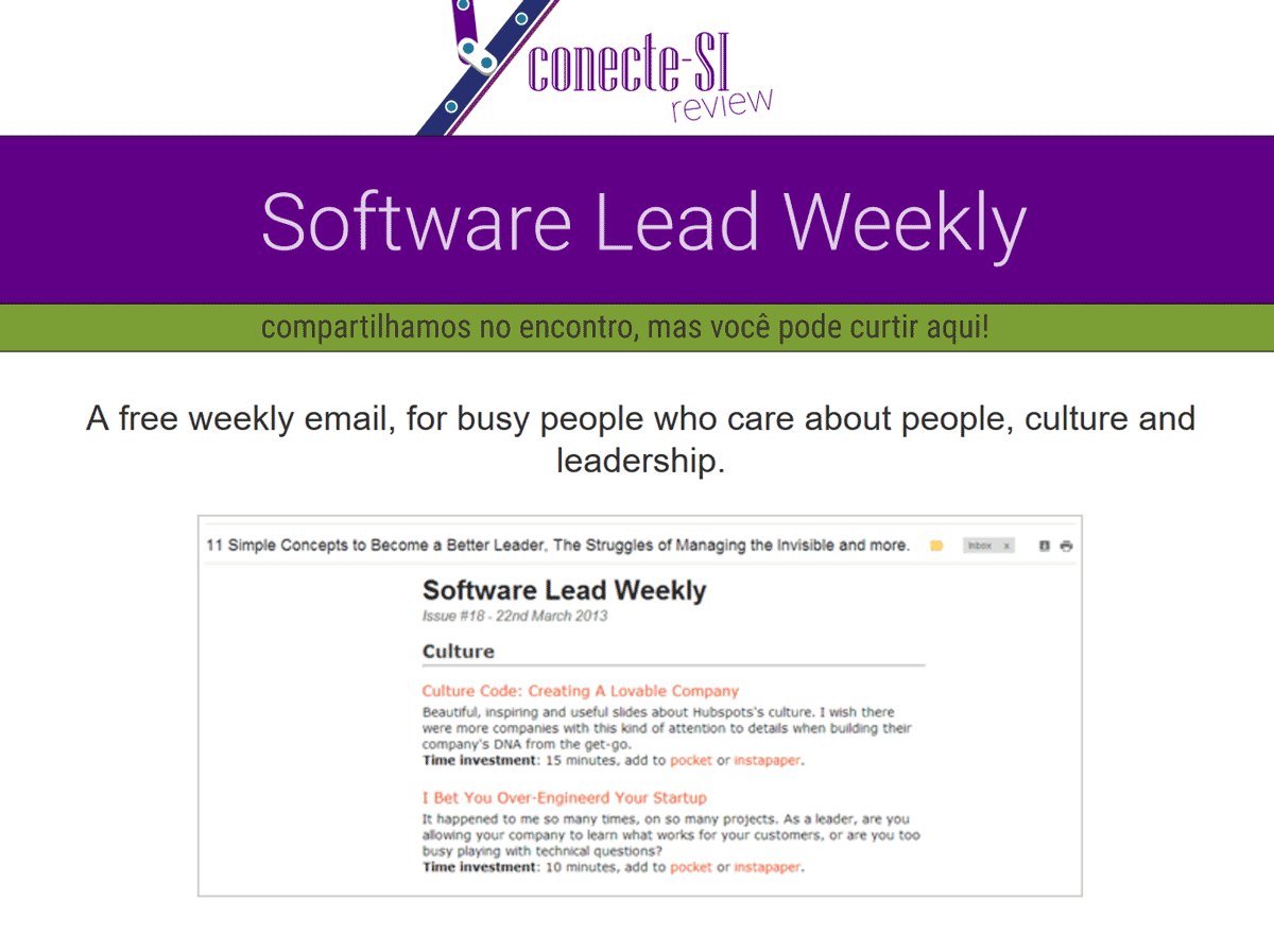 ConecteSI Review Software Lead Weekly